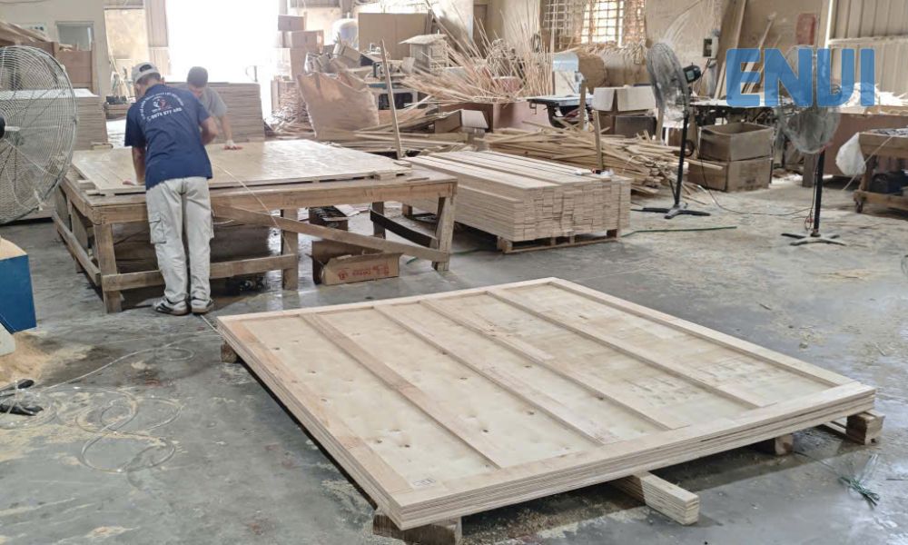 wooden storage vault