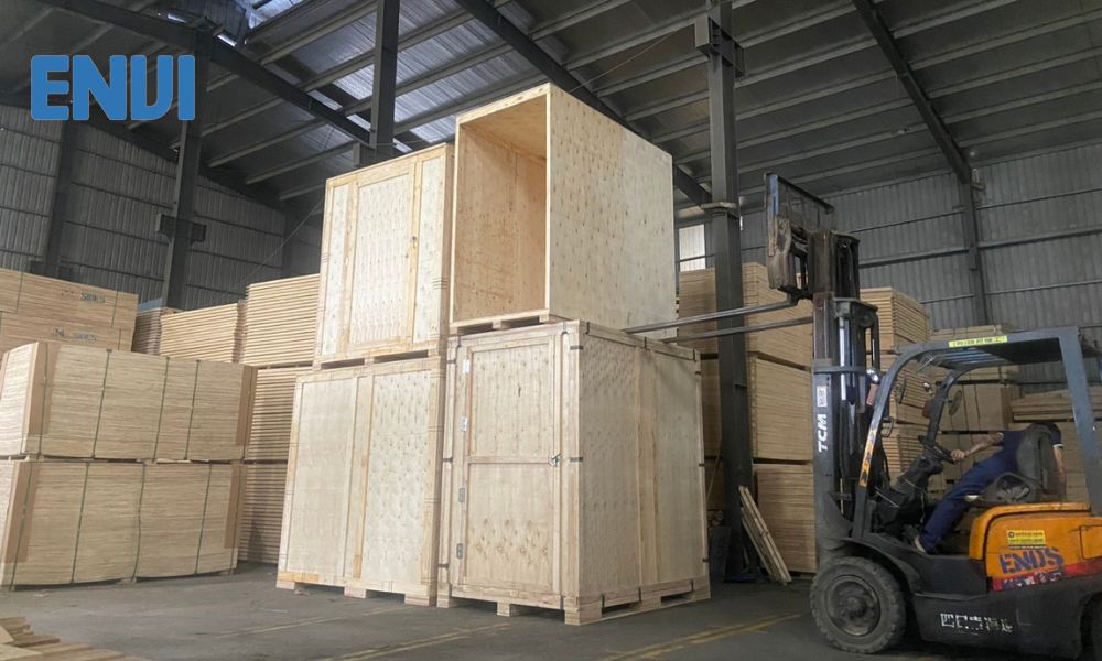 wooden storage vault