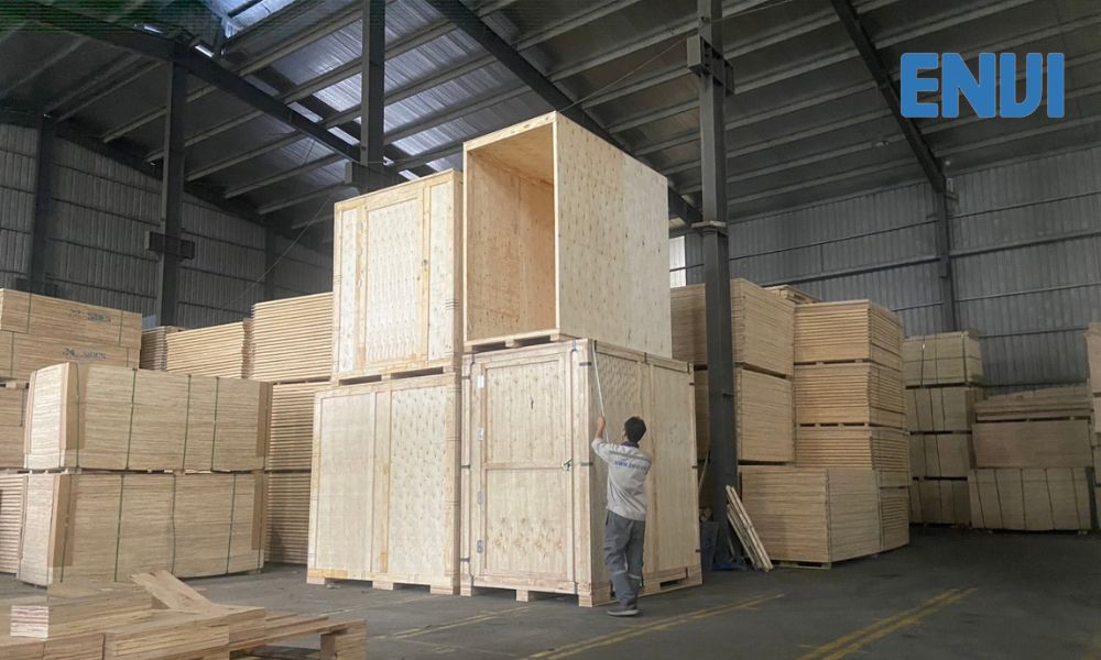 wooden storage vault