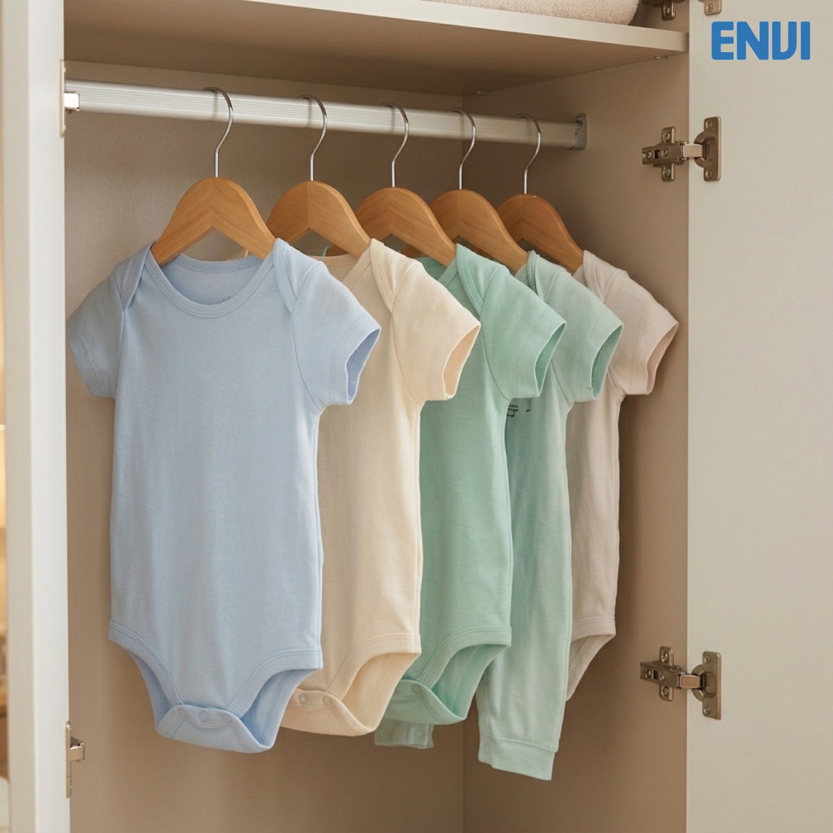 Móc gỗ Envi nâng tầm không gian tủ đồ của bé