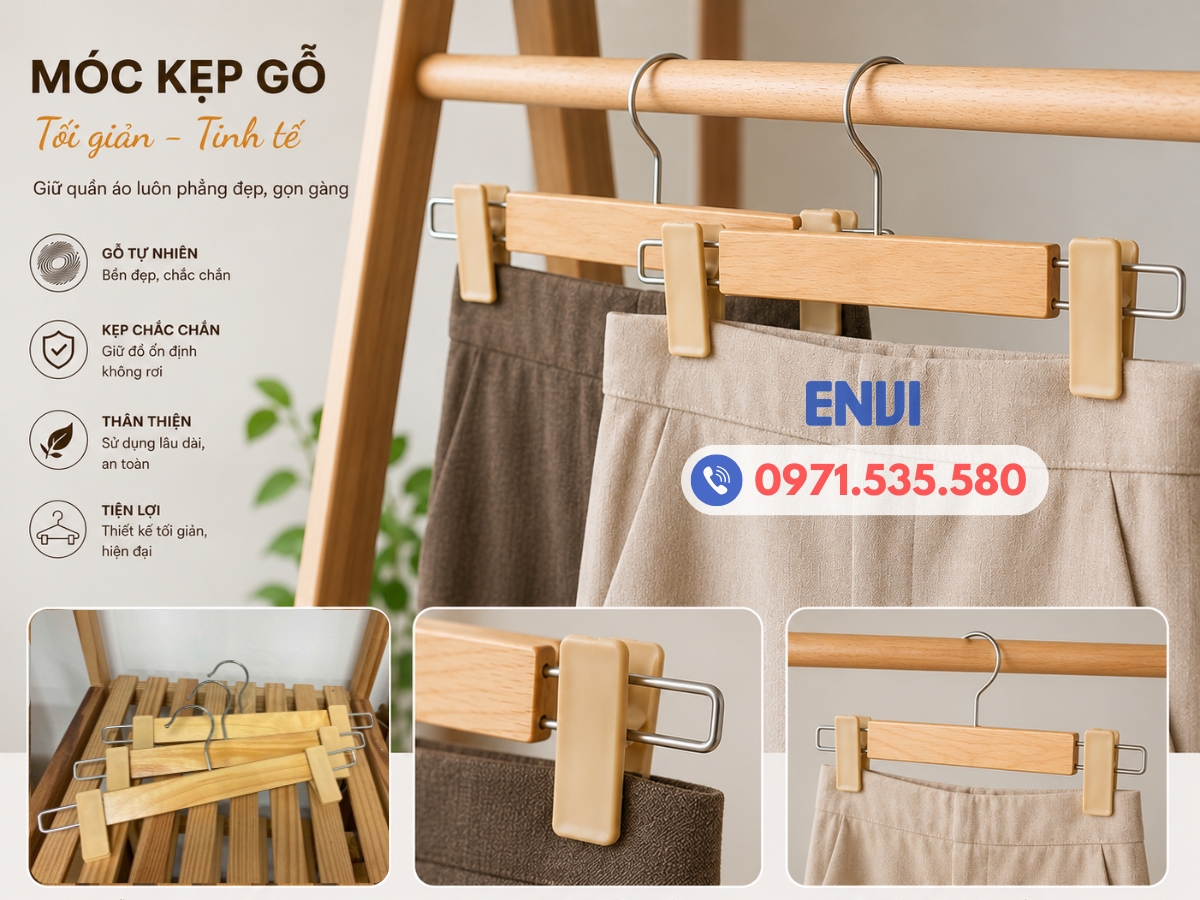 Móc kẹp quần gỗ thông ENVI